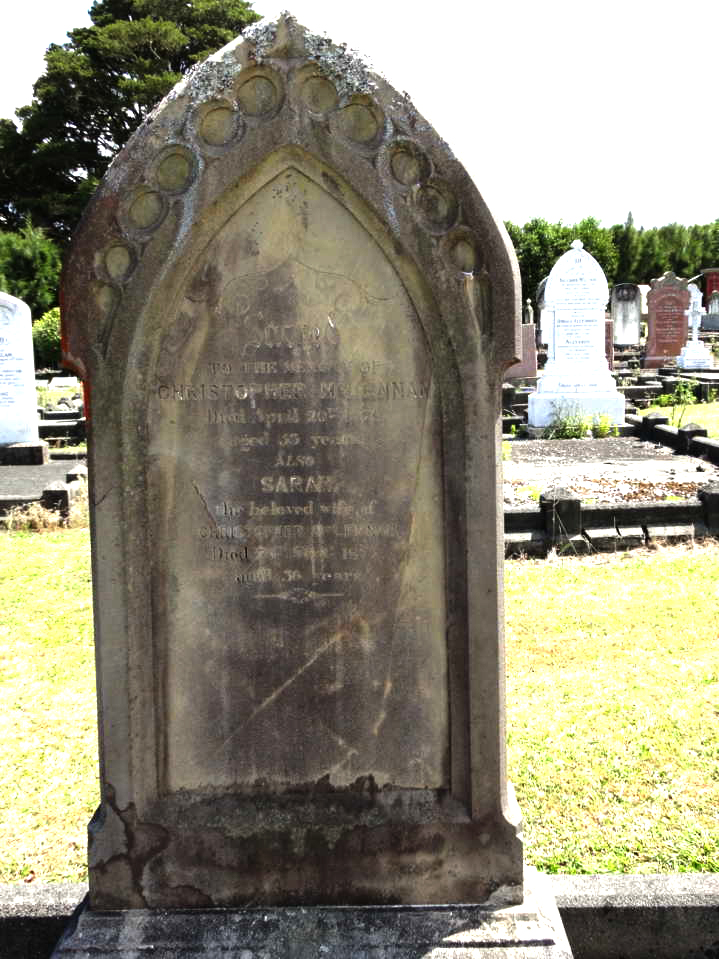 Photo of headstones/Christopher McLennan d1879 hdstn Kauri cem